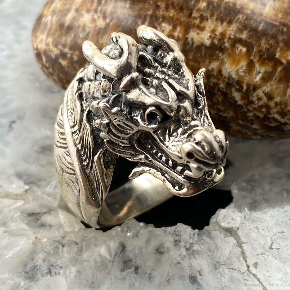 Sterling Silver Demon Skull Ring Size 8.5 For Men 20 gr Rock N Roll / Biker